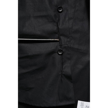 Dolce & Gabbana Black Cotton GOLD Long Sleeves Dress Shirt