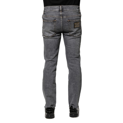 Dolce & Gabbana Gray Cotton Skinny Men Denim Jeans