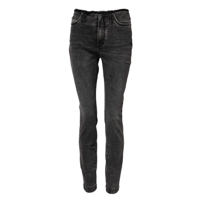 Dolce & Gabbana Gray Skinny Cotton Mid Waisted Denim Jeans