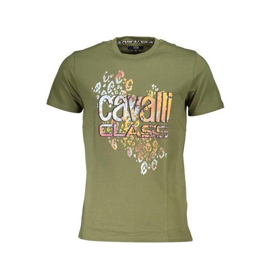 Cavalli Class Green Cotton T-Shirt CA-22255-L