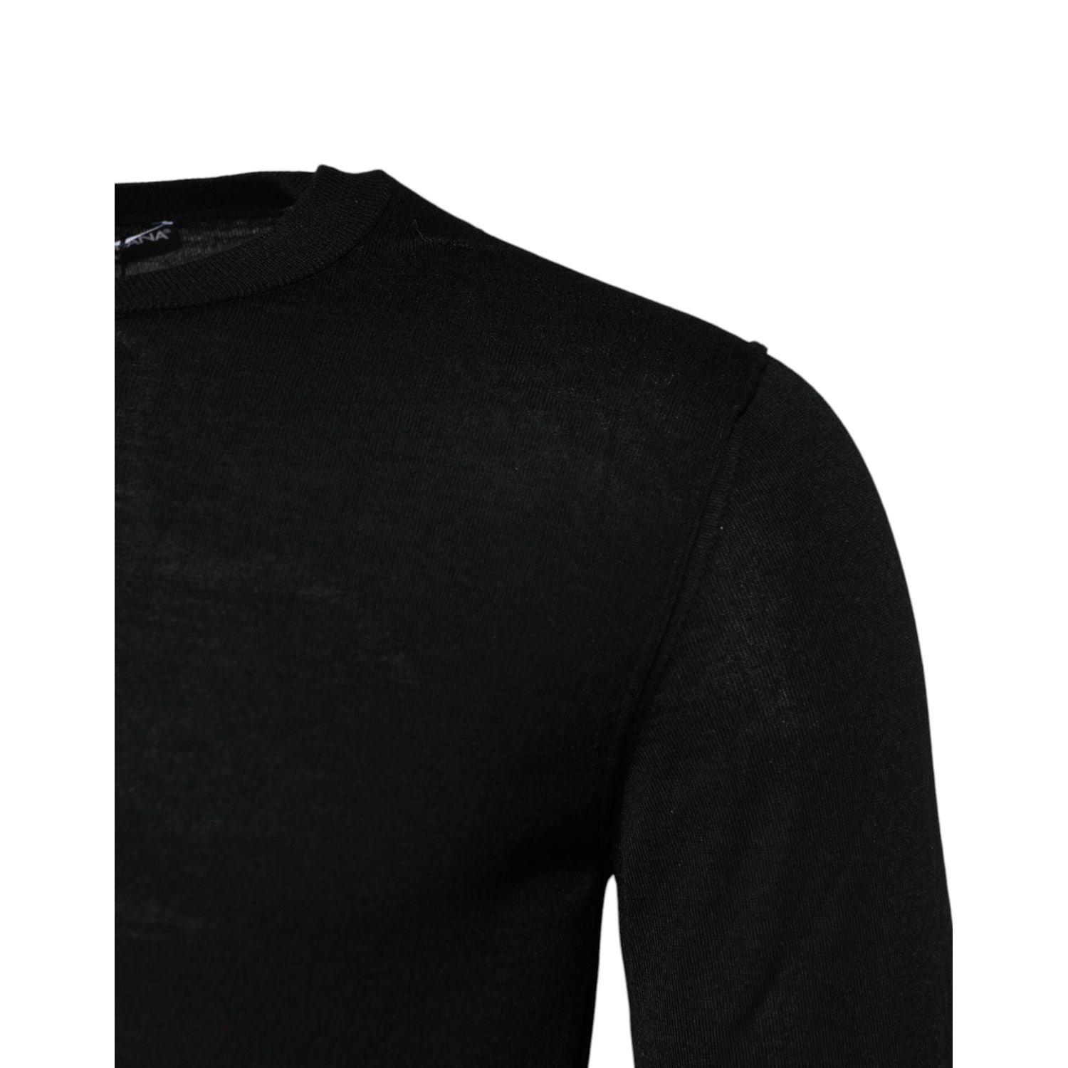 Dolce & Gabbana Black Cashmere Crew Neck Long Sleeves T-shirt