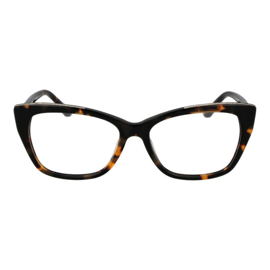 Guess Brown Women Glasses Frame, full-rim cat eye style with acetate material and 55mm lens width.