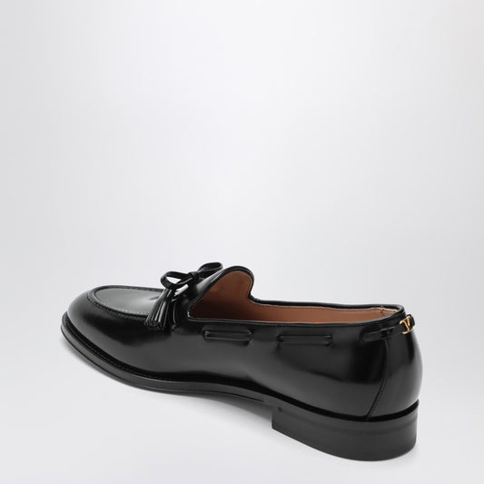 Valentino Garavani Bowshire loafers in black glossy calfskin 7Y2S0L07CEE/R_VALE-0NO_600