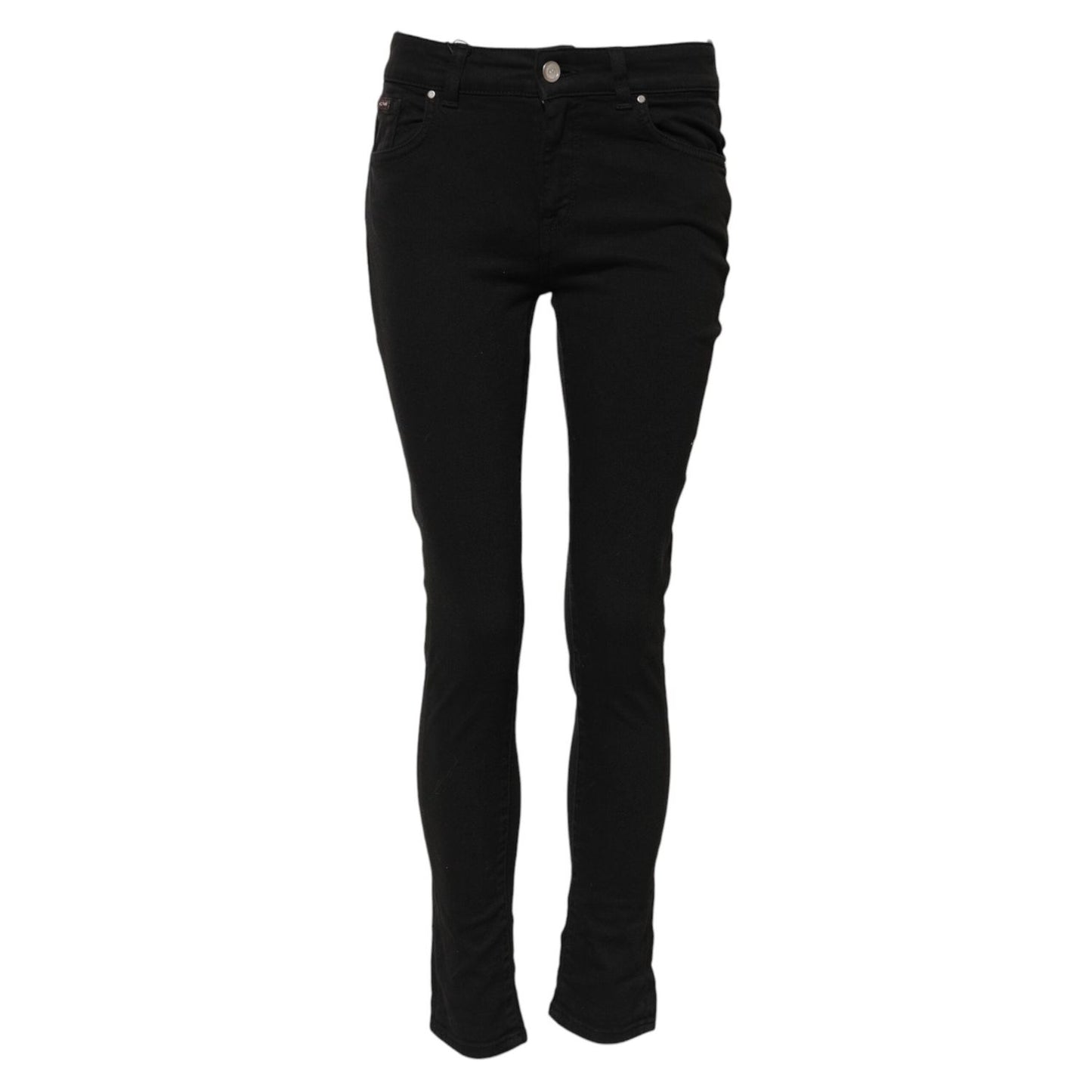 Dolce & Gabbana Black Cotton Skinny Mid Waist Denim Jeans