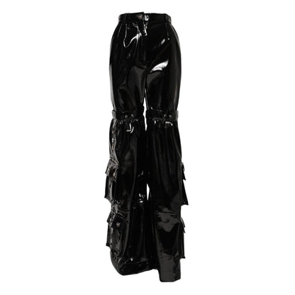 Dolce & Gabbana Black High Waist Cargo Bootcut Pants