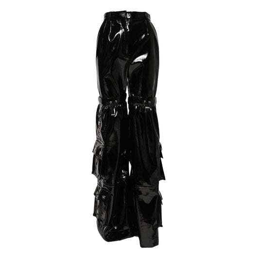 Dolce & Gabbana Black High Waist Cargo Bootcut Pants