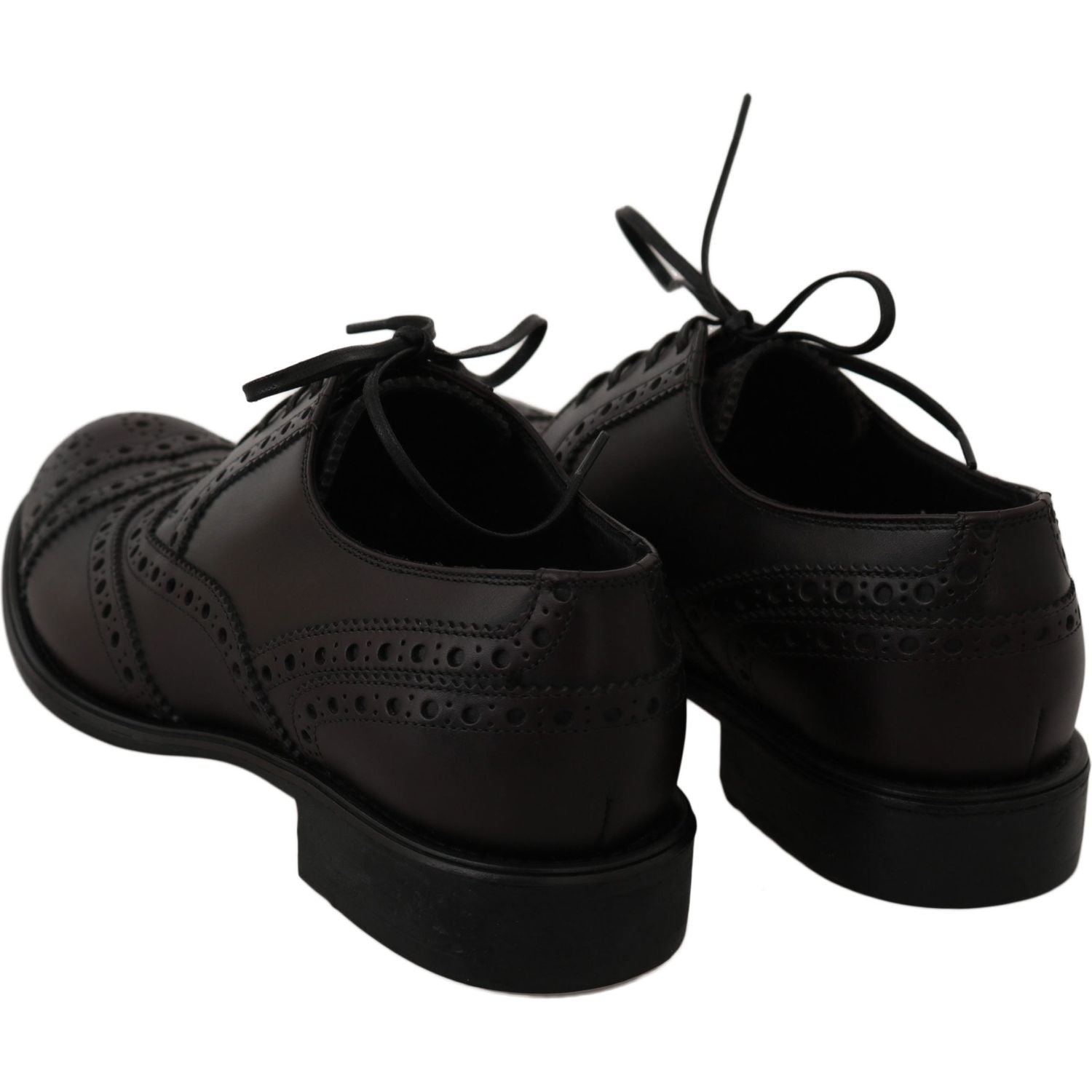 Dolce & Gabbana Black Leather Wingtip Oxford Dress  Shoes