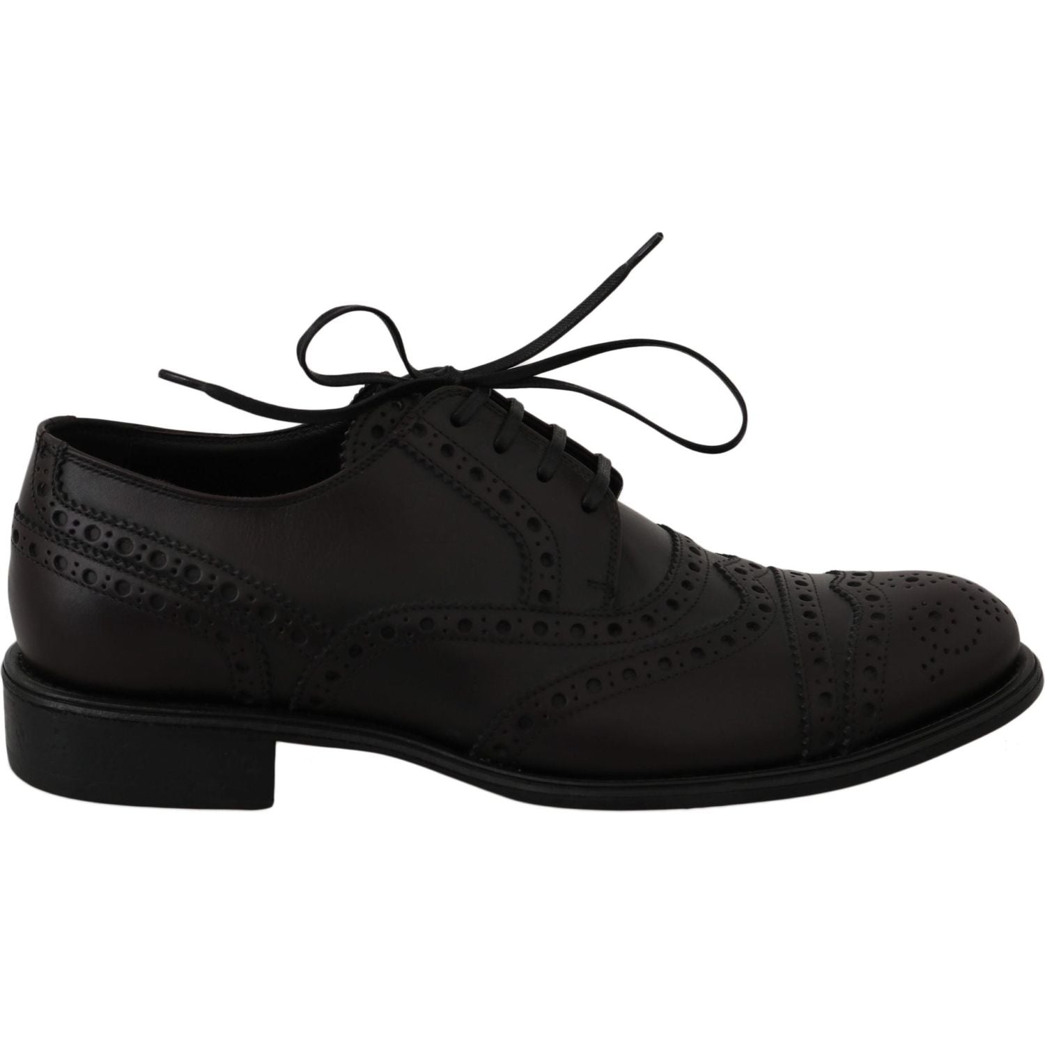 Dolce & Gabbana Black Leather Wingtip Oxford Dress  Shoes