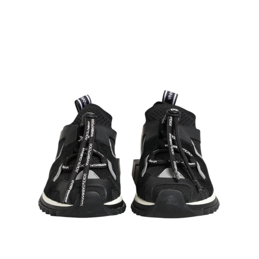Dolce & Gabbana Black White Logo Sorrento Sneakers Shoes