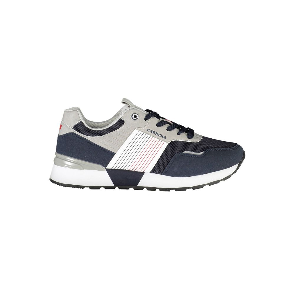 Carrera Blue Polyester Sneaker with contrasting details and logo, featuring sporty design and laces.