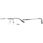 BMW Black Men Glasses Frame, titanium rimless rectangle with demo lenses, includes branded case; size 56-15-145, elegant design.