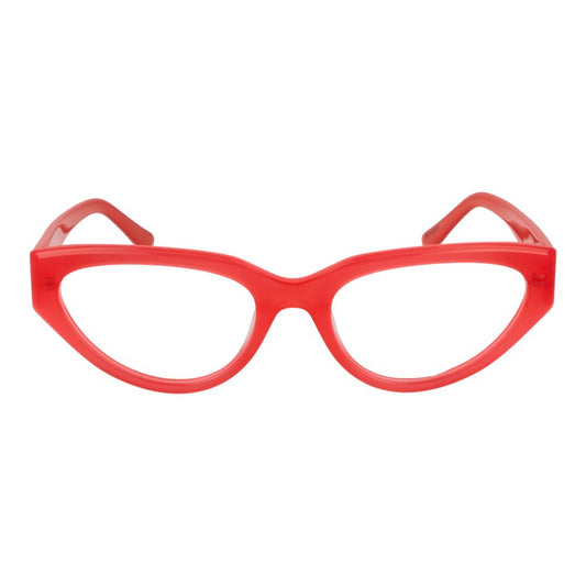 Guess Orange Women Glasses Frame in coral, full-rim cat eye style with acetate material, lenses width 53mm. Includes branded case.