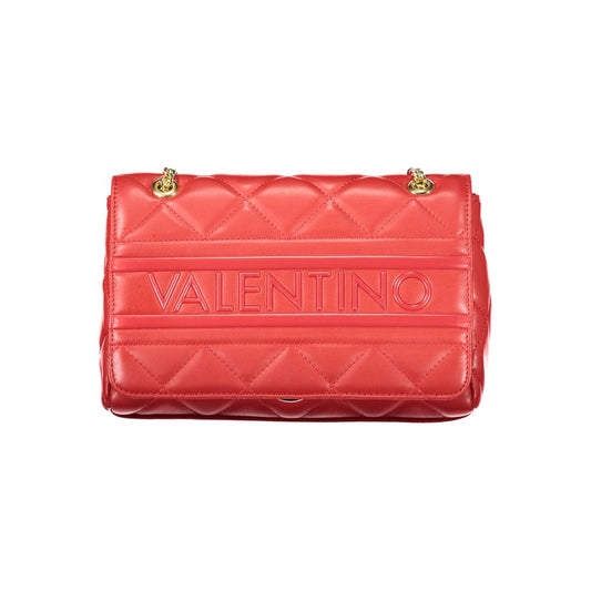 Mario Valentino Rosso Polyurethane Women's Bag with Chain and Internal Pockets
