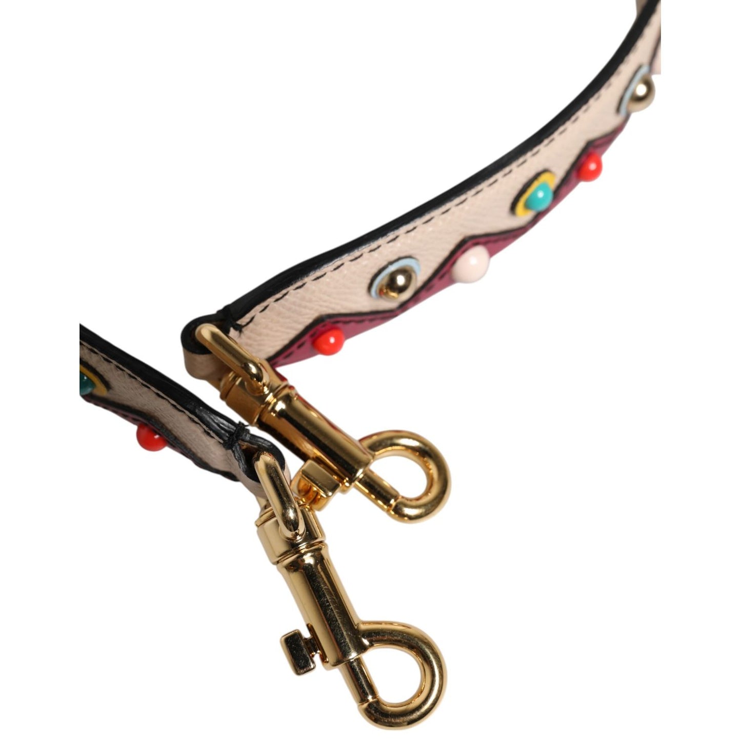 Dolce & Gabbana Beige Red Leather Handbag Accessory Shoulder Strap Dolce & Gabbana