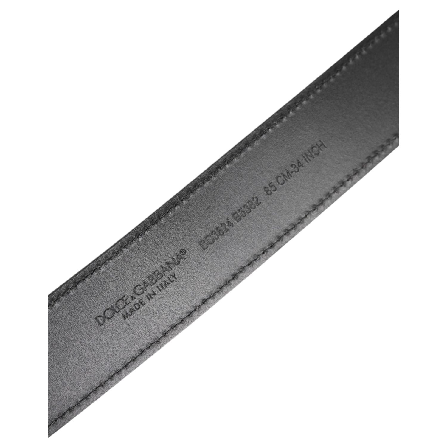 Dolce & Gabbana Black Leather Classic Metal Logo Buckle Belt