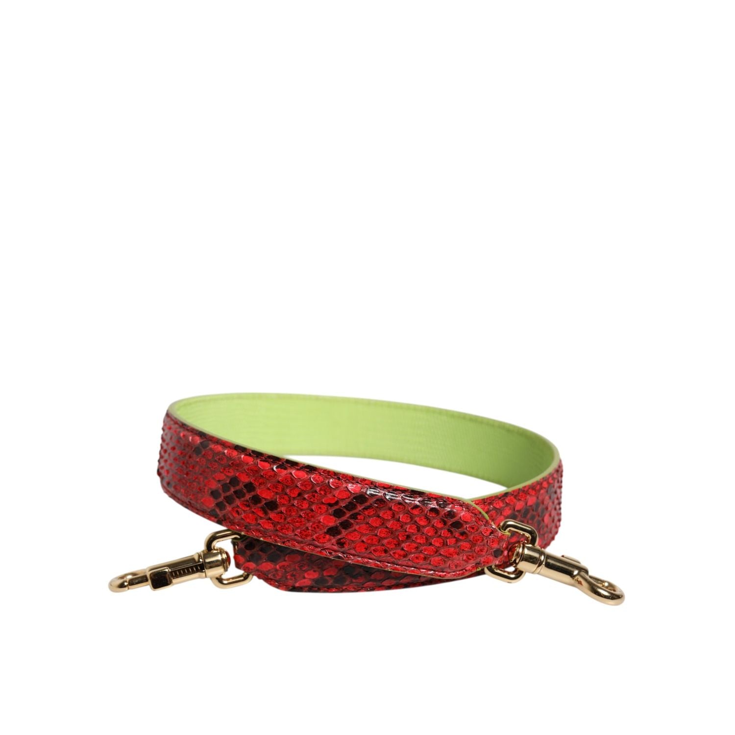 Dolce & Gabbana Red Exotic Leather Handbag Accessory Shoulder Strap