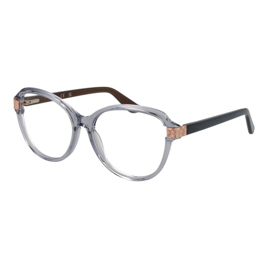 Guess Gray Women Glasses Frame in grey acetate with full-rim style and butterfly shape, featuring 55mm lenses and spring hinge temples.