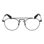 Yohji Yamamoto Black Men Glasses Frame in aviator style, full-rim metal, black frame, demo lenses, size 50-20-145.