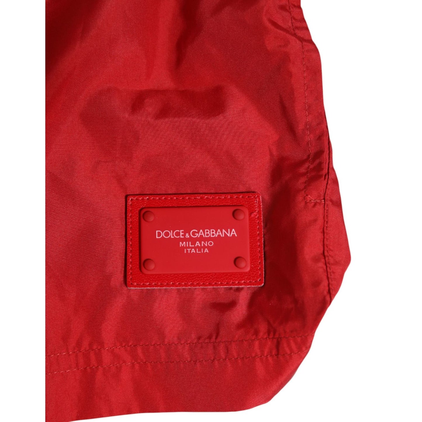Dolce & Gabbana Red Drawstring Beachwear Men Shorts Swimwear