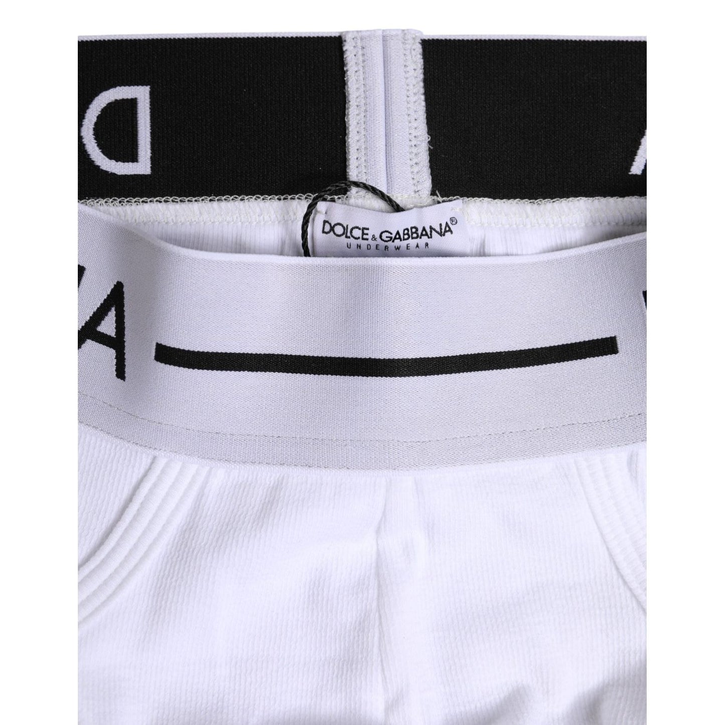 Dolce & Gabbana White Cotton Stretch Regular Brief Underwear