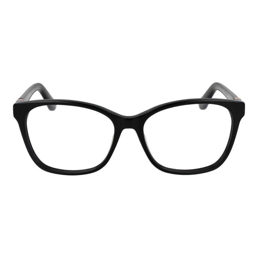 Guess Black Women Glasses Frame, acetate full-rim with demo plastic lenses, square style, includes branded case.
