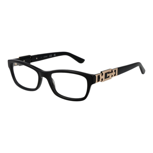 Guess Black Women Glasses Frame in acetate full-rim style with demo lenses and branded case included.