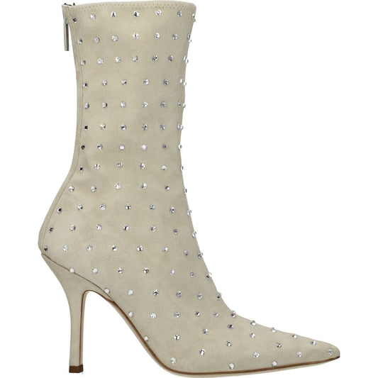 Paris Texas Beige Leather Ankle Boots