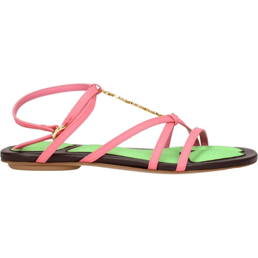 Jacquemus Pink Leather Flat Sandals JA-8547325804809-EU37/US7