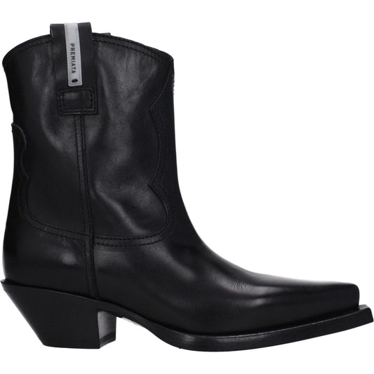 Premiata Black Leather Ankle Boots PR-8547457401097-EU36/US6