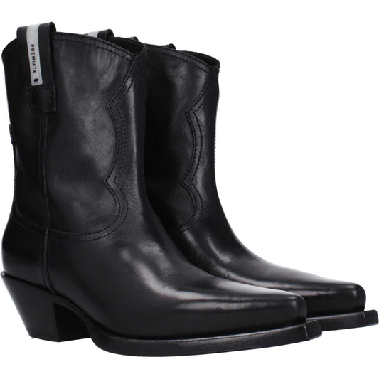 Premiata Black Leather Ankle Boots PR-8547457401097-EU36/US6