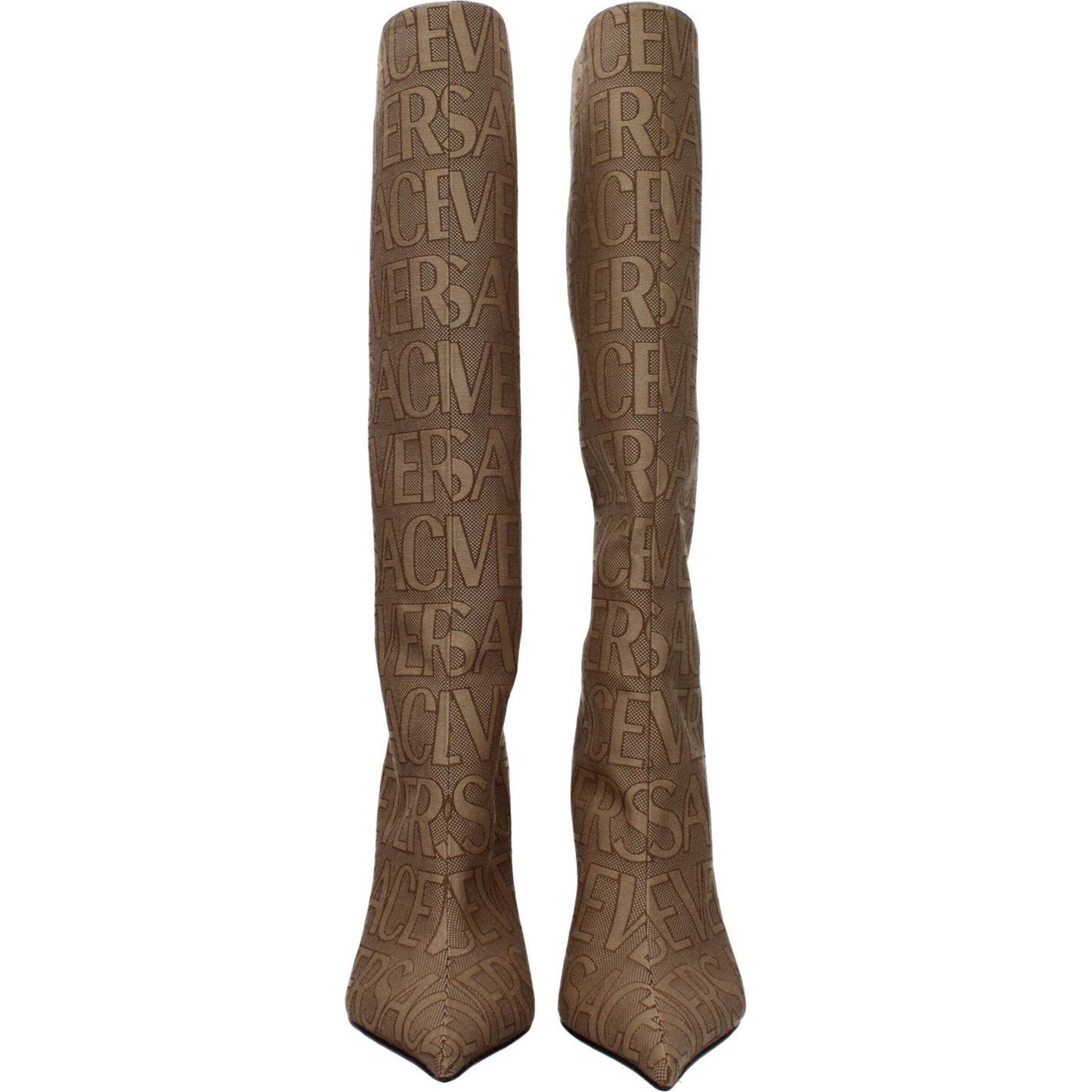 Versace Beige Fabric High Heel Boots VE-8617377366281-EU36/US6