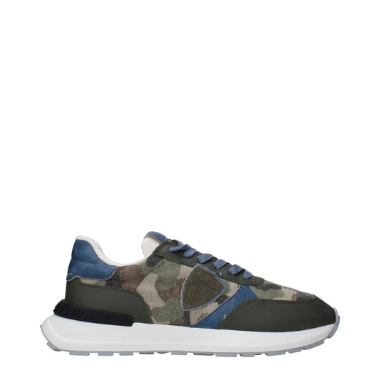 Philippe Model Green Fabric Athletic Sneakers