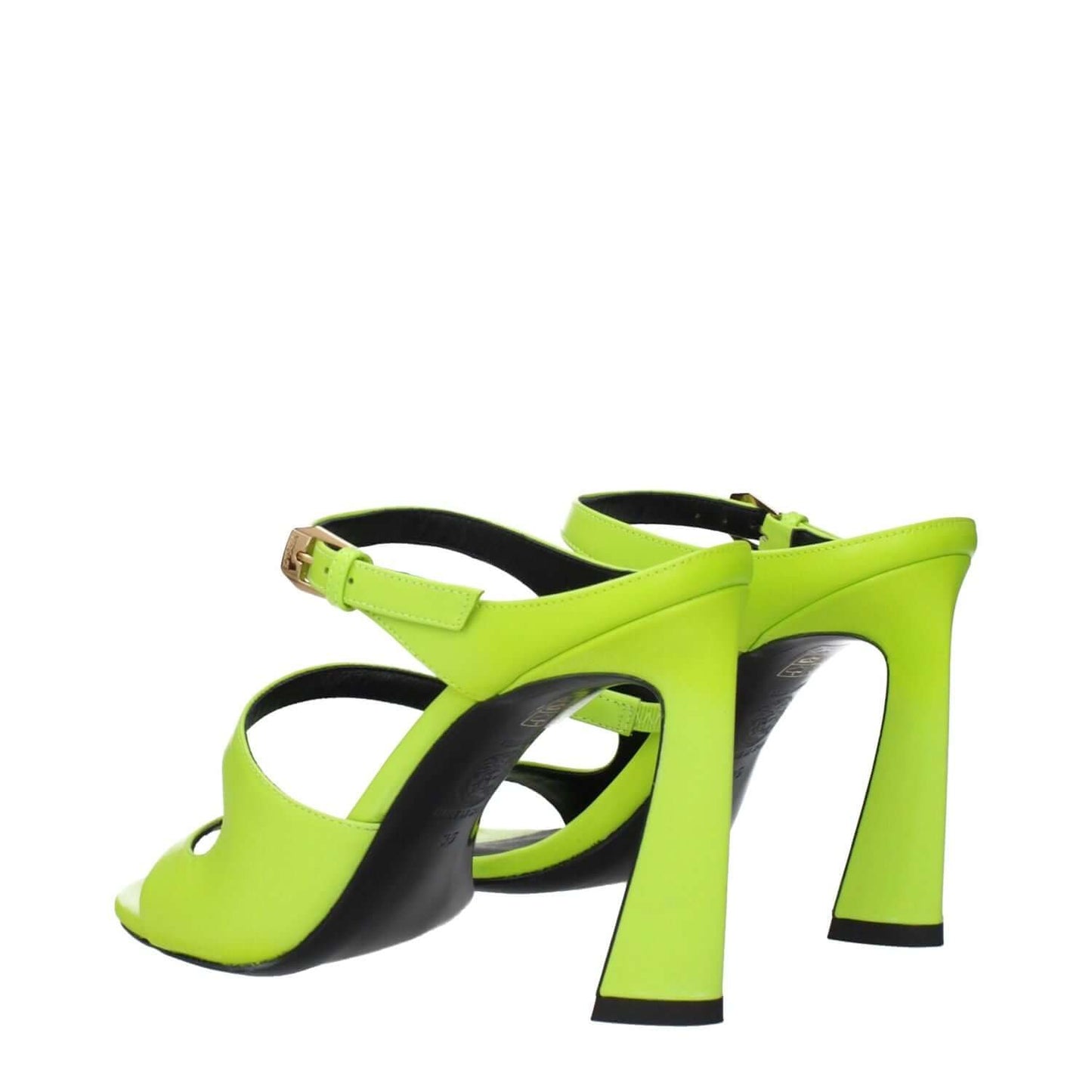 Versace Green Leather Stiletto Heel Sandals
