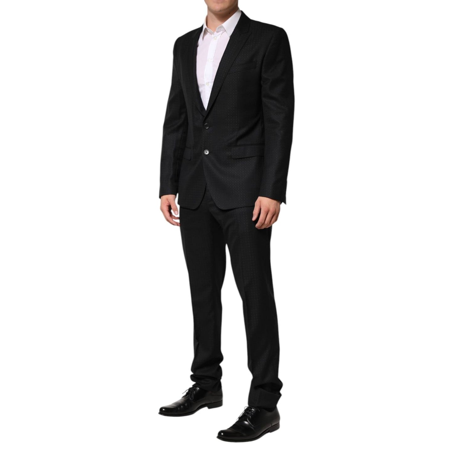 Dolce & Gabbana Black Jacquard Single Breasted 2 Piece Suit