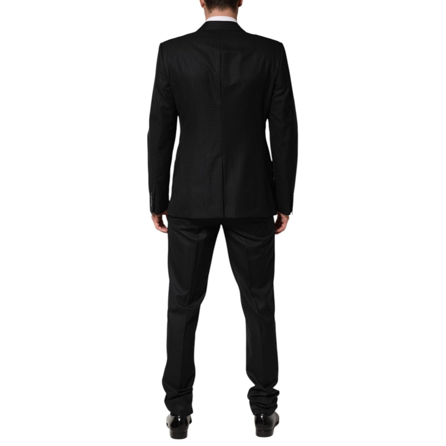 Dolce & Gabbana Black Jacquard Single Breasted 2 Piece Suit