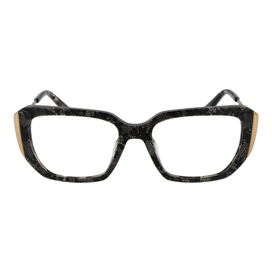 Rectangle acetate eyeglasses frame with demo lenses, front view. Marciano by Guess Gray Women Glasses Frame, full-rim design, spring hinge.