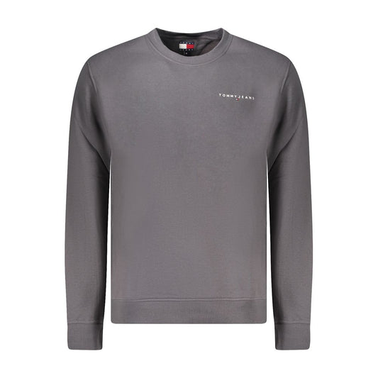 Tommy Hilfiger Gray Cotton Men Sweater with embroidered logo, highlighting comfort and sustainable design in stylish casualwear.