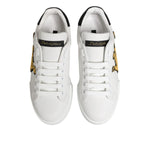 Dolce & Gabbana White Crown Patch Portofino Men Sneakers Shoes