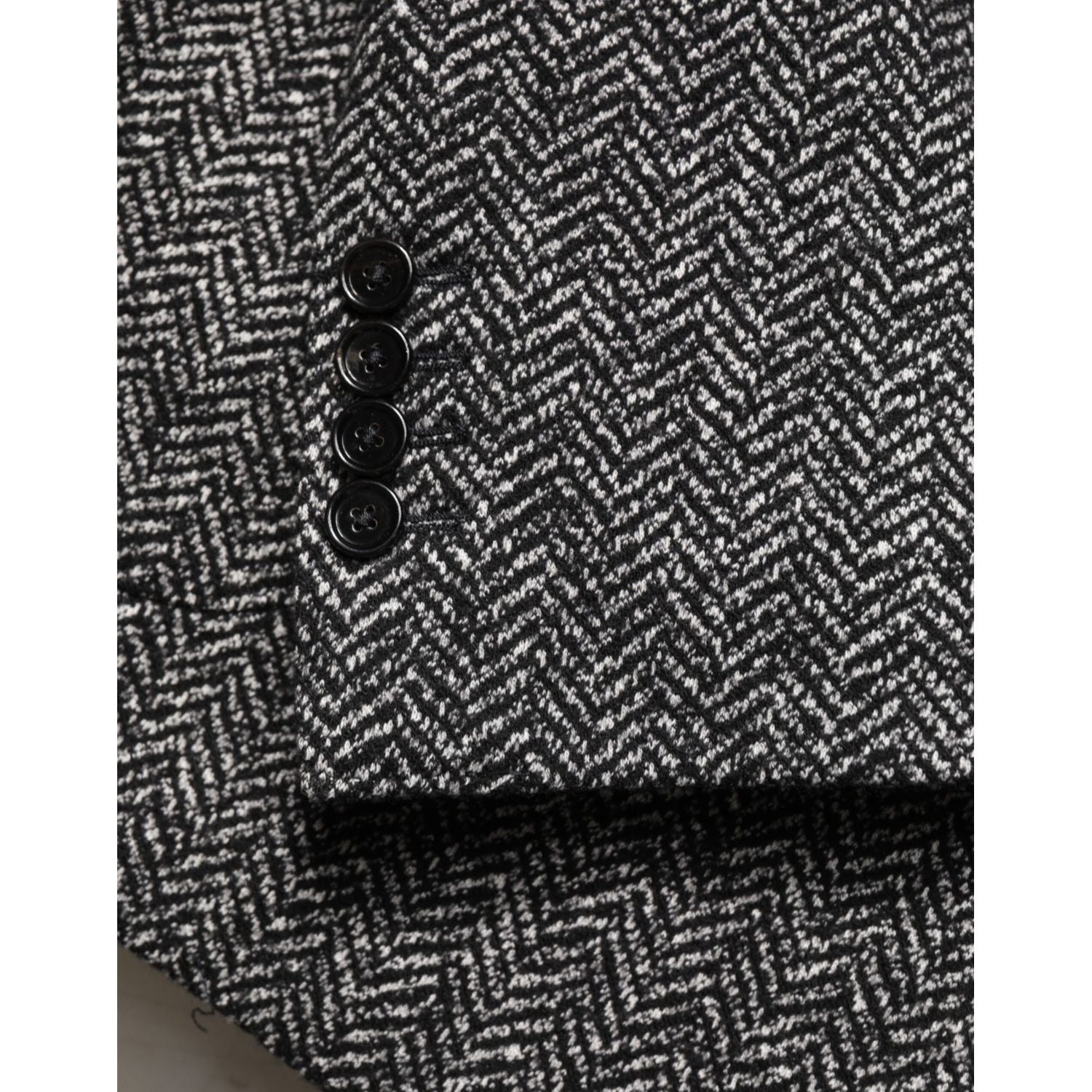 Dolce & Gabbana Dark Gray White Double Breasted Men Suit Blazer