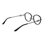 Guess Black Women Glasses Frame, black metal full-rim round style with demo lenses, size 53-18-145, includes branded case.