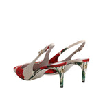 Dolce & Gabbana White Floral Heels Slingback Sandals Shoes LA11702-37