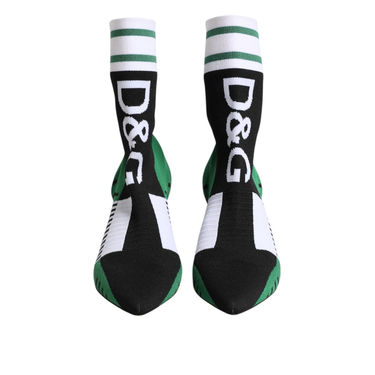 Dolce & Gabbana Green Stretch Sock Style Ankle Boots Shoes