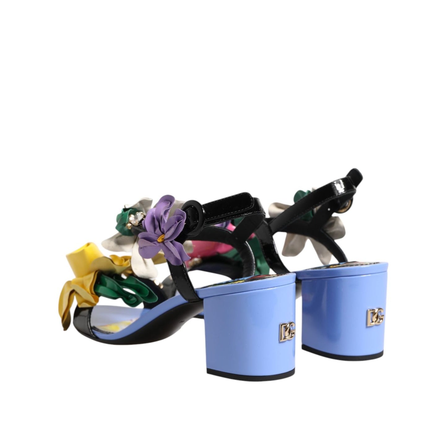 Dolce & Gabbana Multicolor Floral Crystal KEIRA Sandals Shoes