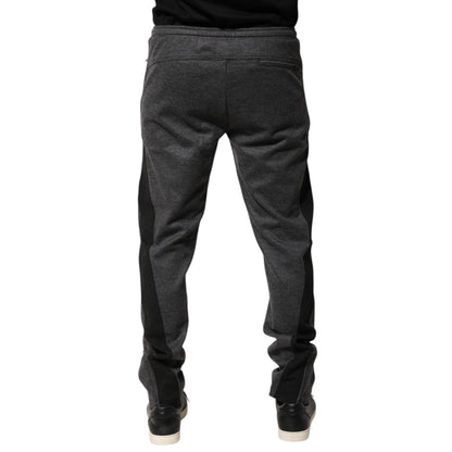 Dolce & Gabbana Gray Black Wool Blend Jogger Sweatpants Pants
