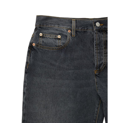 Gucci Gray Cotton Relaxed Fit Jeans