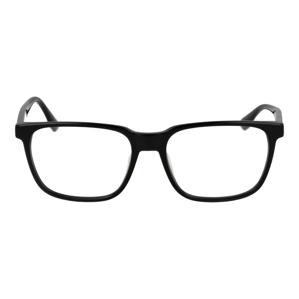 BMW Black Men Glasses Frame, full-rim acetate, rectangle style, 55-17-145 size, demo lenses, with branded case, stylish eyewear.