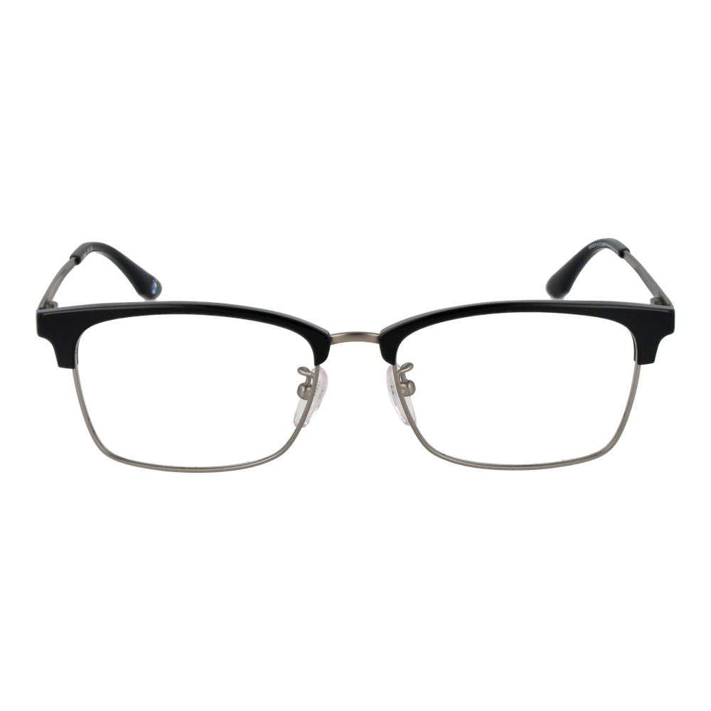 BMW Black Men Glasses Frame in titanium, full-rim style, black color, with demo plastic lenses. Frame size 54-17-145.