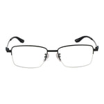 BMW Black Men Glasses Frame, half-rim titanium rectangle style with demo lenses, temples 145mm, includes branded case.