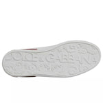 Dolce & Gabbana White Red Leather Logo Portofino Sneaker