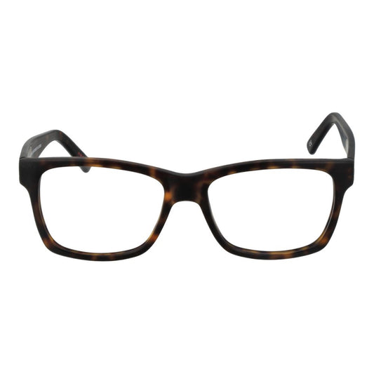 Andy Wolf Brown Unisex Glasses Frame in acetate with full-rim rectangle style and demo lenses.